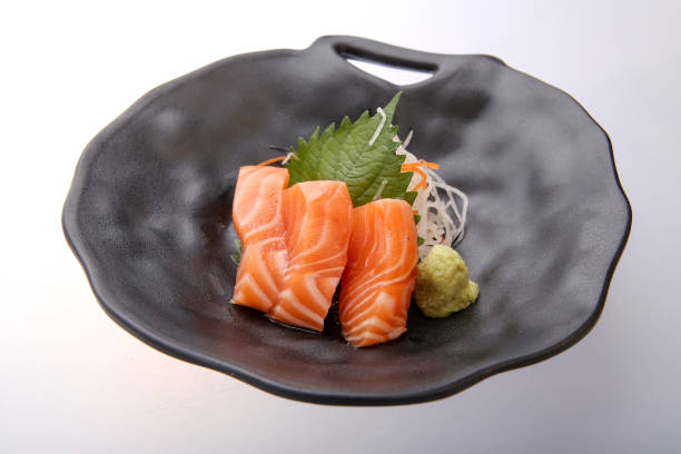 istock Fresh salmon sashimi with  wasabi 861531638