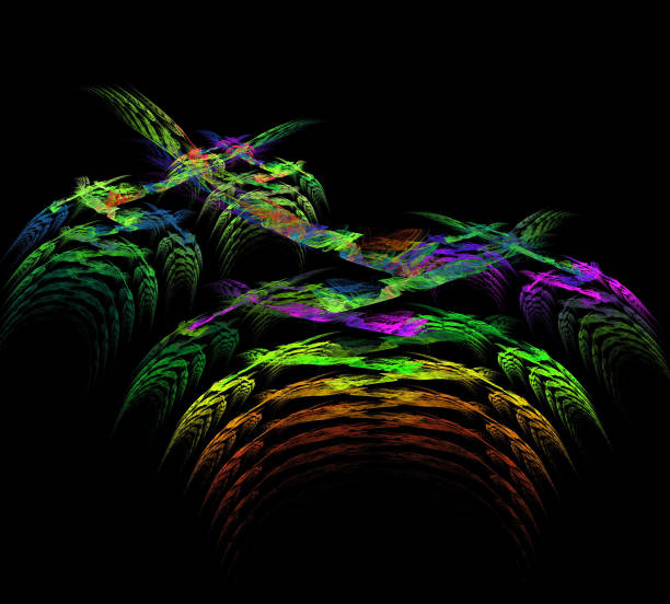 istock image of one Digital Fractal on Black Color 861539890
