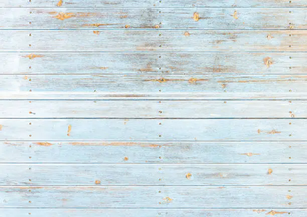 Photo of Old weathered light blue wood