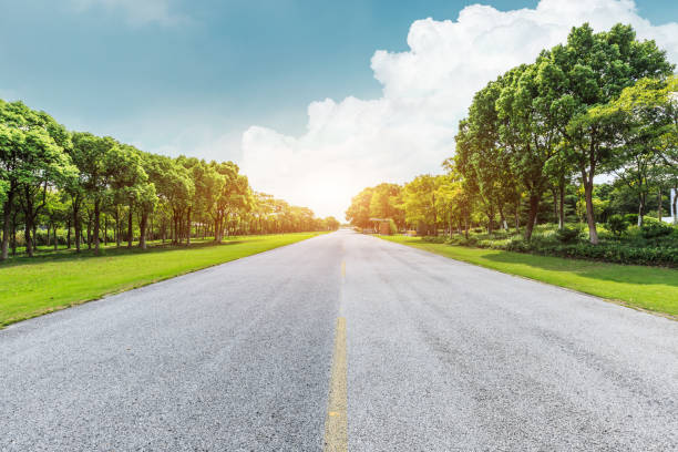 istock asphalt road and green forest under the blue sky 861565110