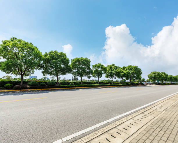 istock asphalt road and green forest under the blue sky 861565300