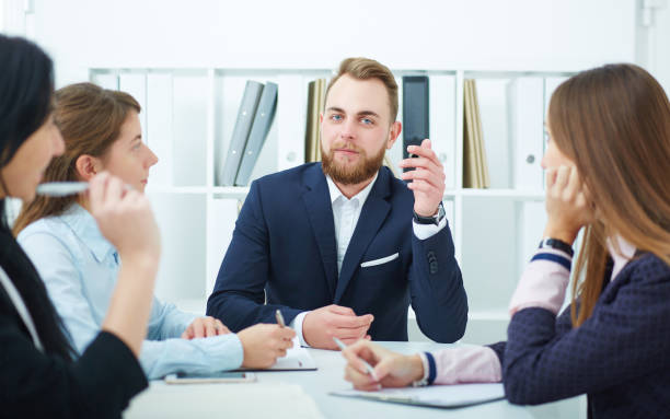 istock Young business people at a conference in the office. 861565642