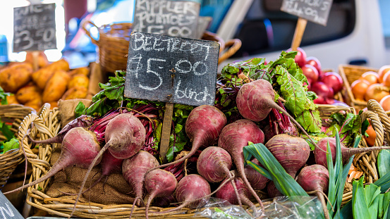 Beetroot for sale at Queen Victoria Market in Melbourne, Australia