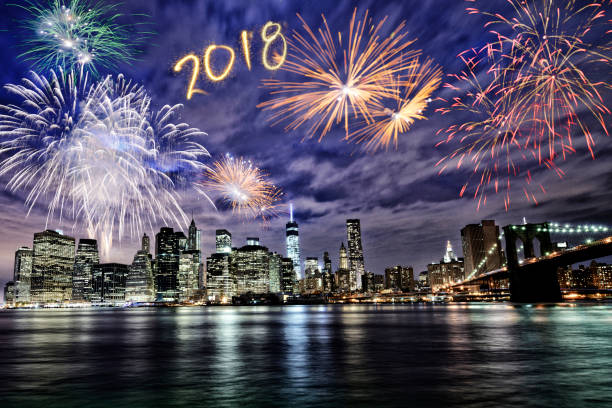 istock New Year 2018 fireworks over Manhattan 861575760