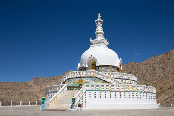 istock Shanti Stupa is a Buddhist white domed stupa in Leh, India 861575918