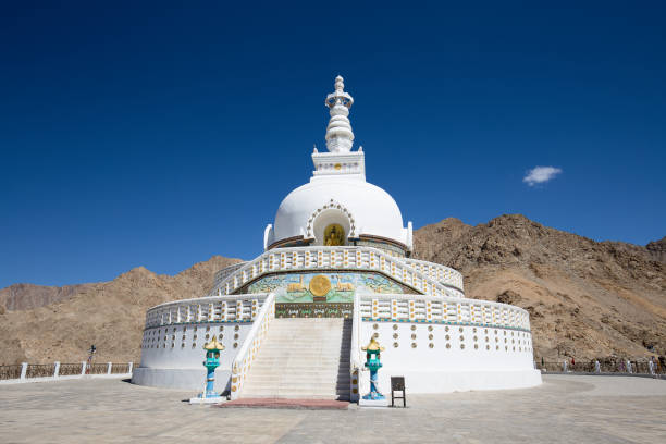 istock Shanti Stupa is a Buddhist white domed stupa in Leh, India 861575934