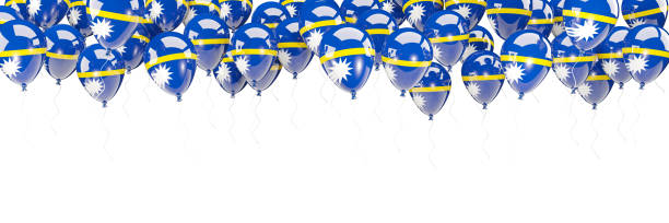 istock Balloons frame with flag of nauru 861576120