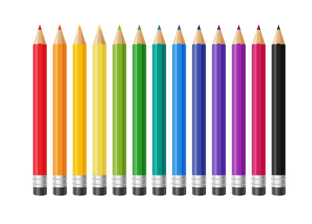 istock Color pencils. Colorful art pencils collection. Isolated vector illustration in realism style 861576470
