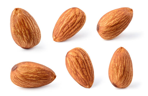 Almond isolated. Almonds on white. Collection. Clipping path. Almond isolated. Almonds on white. Collection. Clipping path. almond stock pictures, royalty-free photos & images