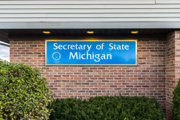 secretary of state-niederlassung in michigan - secretary of state stock-fotos und bilder