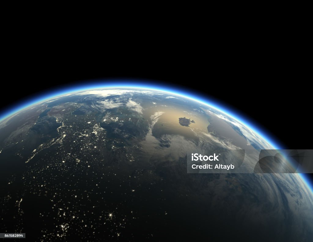 Earth on black background Earth on black background , copy space , 3d render , Elements of this image furnished by NASA Globe - Navigational Equipment Stock Photo