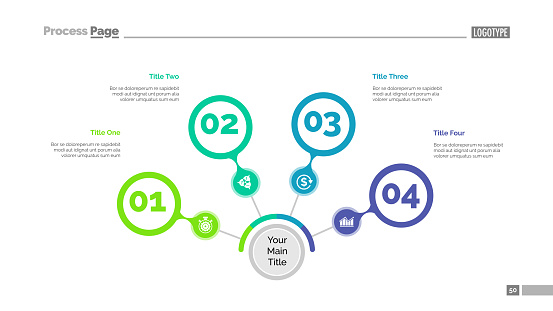 4 Step Strategy Four Steps Strategy Slide Template Stock Illustration - Download Image ...