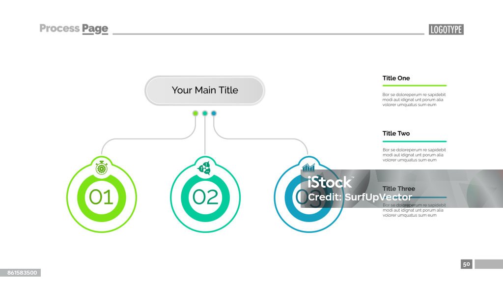 Three Topic Template Three Business Ideas Slide Template Stock Illustration - Download Image ...