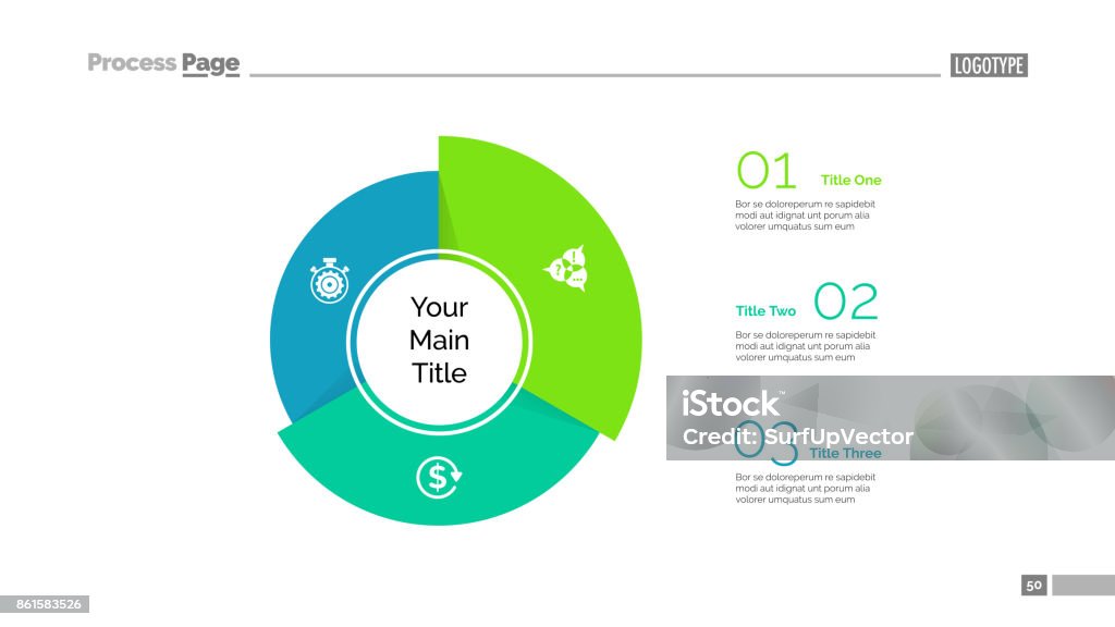 Three Segment Slide Examples Three Sectors Segments Slide Template Stock Illustration - Download ...