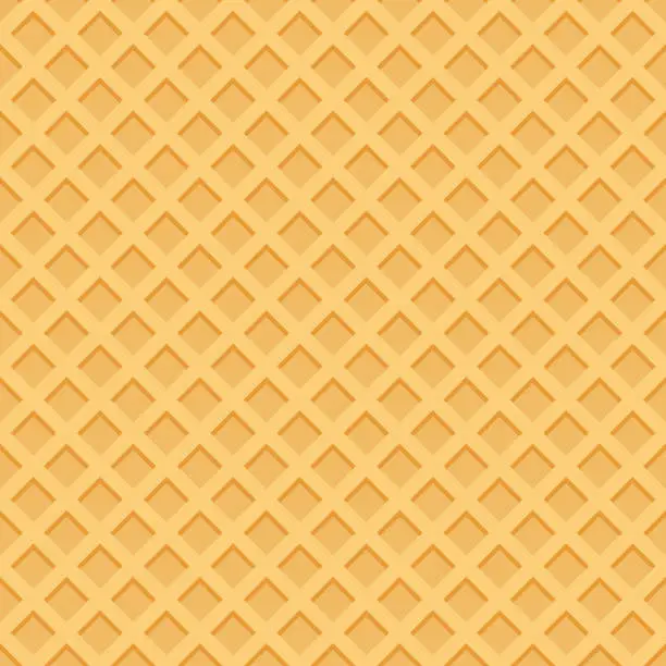 Vector illustration of Ice cream pattern wafle texture vector illustration