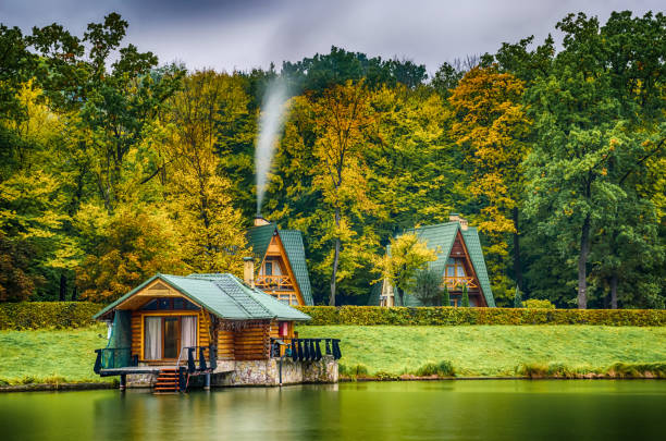 Beautiful private house at lake in Idaho, USA