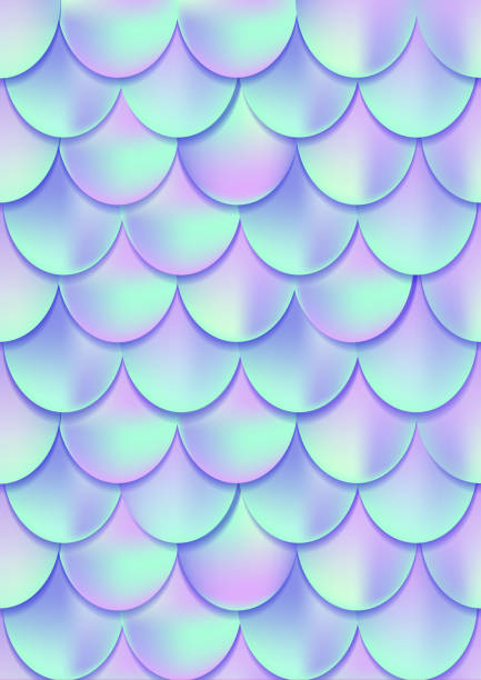 istock Holographic mermaid tail card or background. Mesh Gradient mermaid card for party. Mermaid card decor element. 861598806