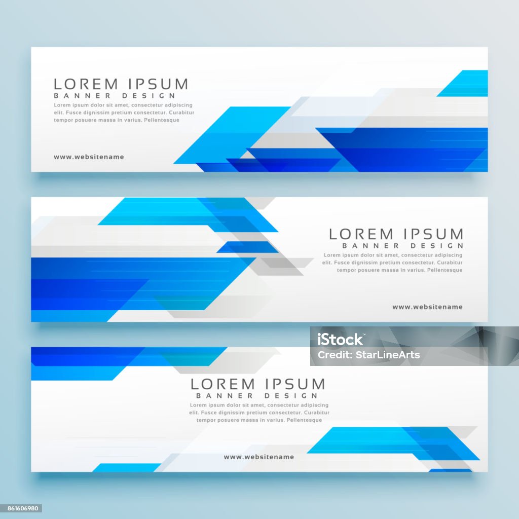 Photo For Header Three Business Style Header Banner Design Set Stock Illustration ...
