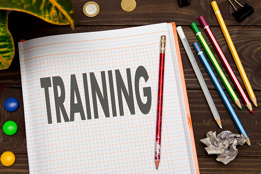 Training Notes Notebook Notebook With A Notes Training On The Office Table With Tools Business ...