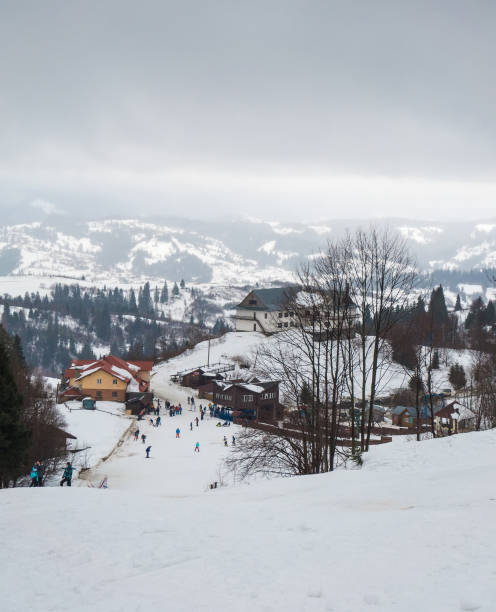 istock Mountain ski station in the mountains, Carpathians, Ukraine 861608270