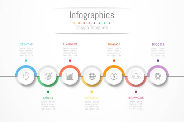 Infographic design elements for your business data with 7 options, parts, steps, timelines or processes. Vector Illustration. Infographic design elements for your business data with 7 options, parts, steps, timelines or processes. Vector Illustration. 6 7 years stock illustrations