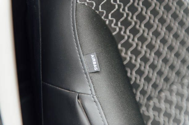 istock interior of a modern white car with airbag 861614598