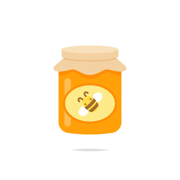 Jar of honey icon vector Vector element honey crisp stock illustrations