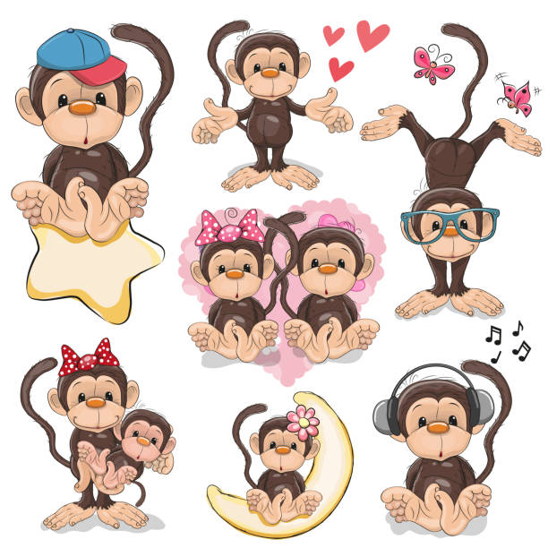 Baby Monkey Illustrations, Royalty-Free Vector Graphics & Clip Art - iStock