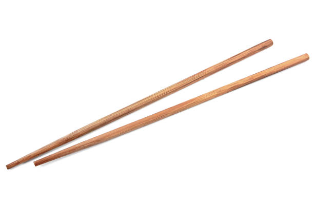 istock Brown bamboo chopsticks isolated on white background.Chopsticks isolated 861642374