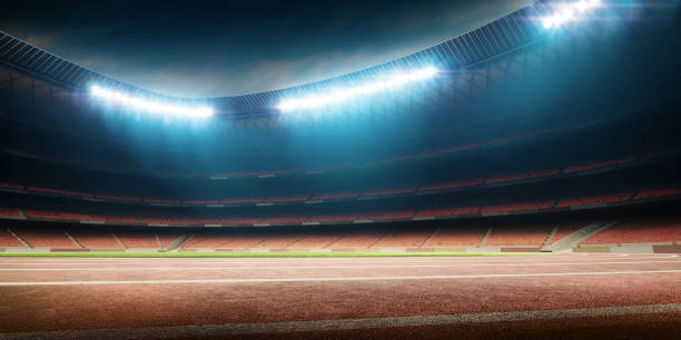 istock soccer stadium with running track 861648488
