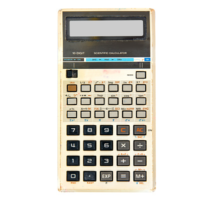Digital Calculater Over White Backgorund