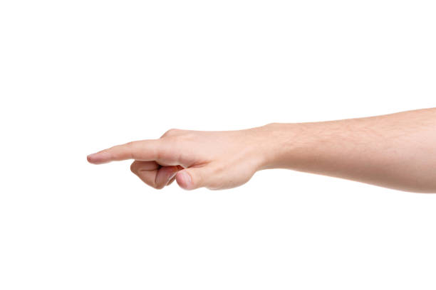 istock Male hands making a sign. Isolated on white background. 861654628