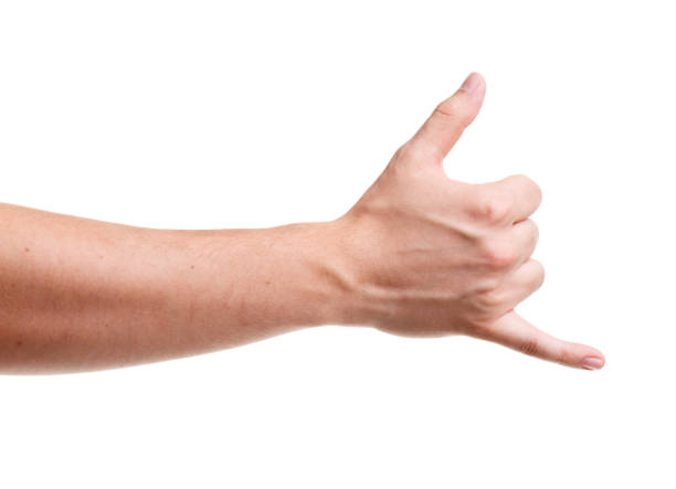 istock Male hands making a sign. Isolated on white background. 861655496