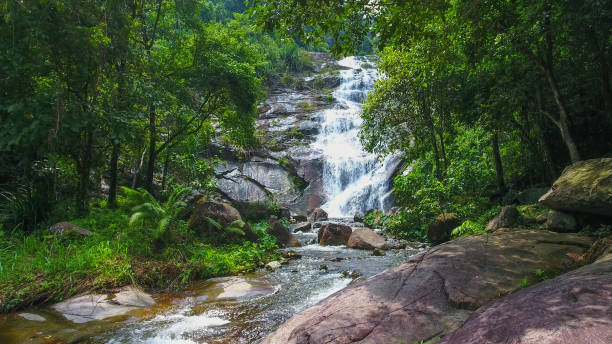 istock Aerial shot tropical forest and  Waterfall  south Thailand 861655860