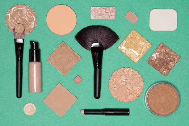 istock Flat lay still life of foundation makeup products 861671382