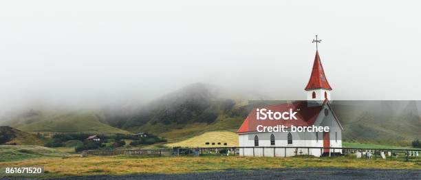 Reyniskirkja Church In Iceland Stock Photo - Download Image Now - Architecture, Built Structure, Cemetery