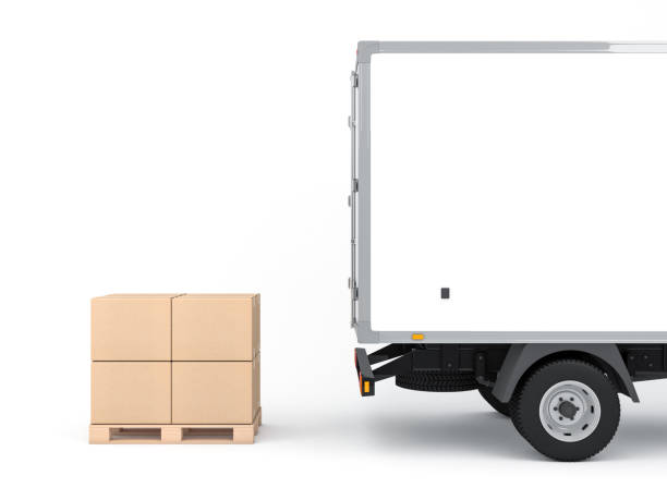 istock Truck with boxes on euro pallet 861688338