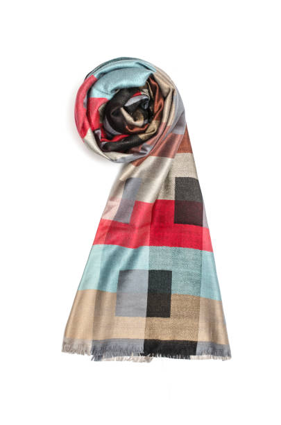 istock color women's scarf with pattern isolated on white 861692356