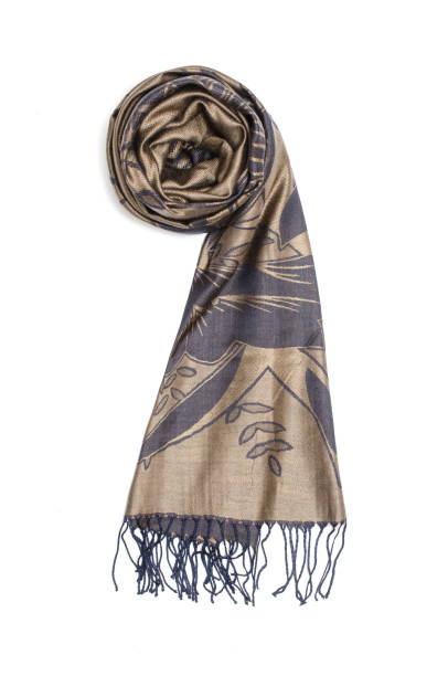 istock black and gold women's scarf with pattern isolated on white 861692378