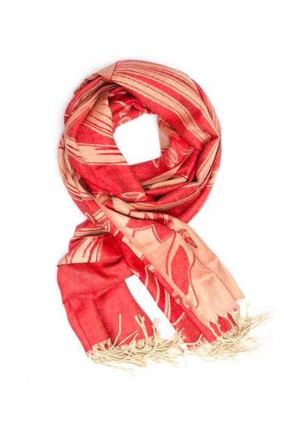 istock red and gold women's scarf with pattern isolated on white 861692466