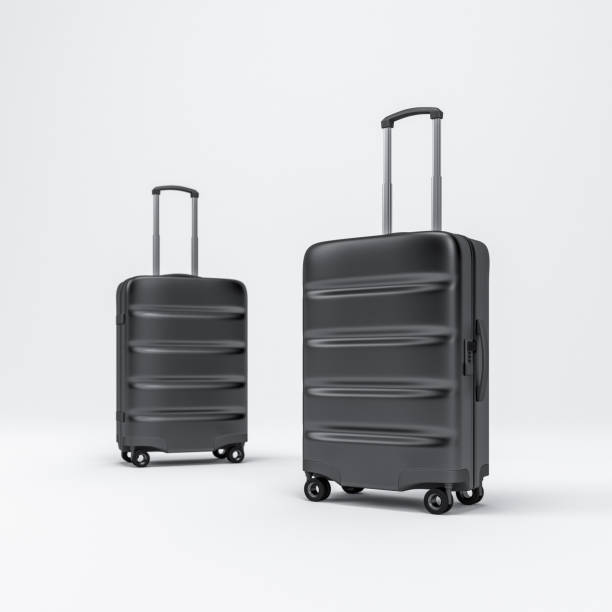 istock Two black Cabin Luggage mockup, Suitcase, baggage 861698880