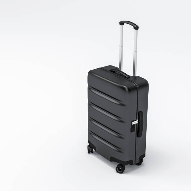 istock Black Luggage mockup on light background, Suitcase, baggage 861698884