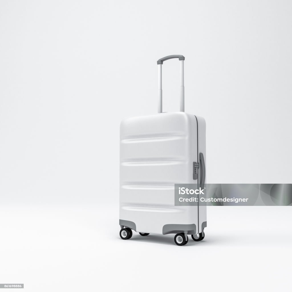 White Cabin Luggage mockup, Suitcase, baggage White Cabin Luggage mockup, Suitcase, baggage, 3d rendering Suitcase Stock Photo