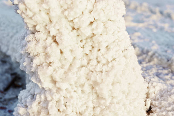 natural salt crystals formed after drying