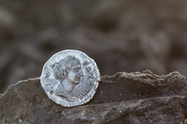 istock Roman silver coins covered in dirt 861702814