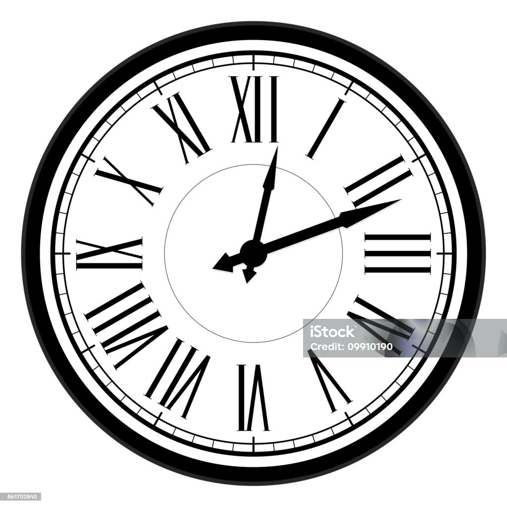 로마 숫자와 함께 빈티지 다이얼 시계 벽 시계에 대한 스톡 벡터 아트 및 기타 이미지 - 벽 시계, 시계 숫자판, 오래된 - Istock