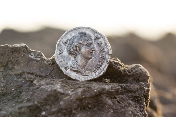 istock Roman silver coins covered in dirt 861702974