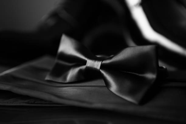 Bow Tie Tied Bow, Silk, Bow Tie, Black Color bow tie photos stock pictures, royalty-free photos & images