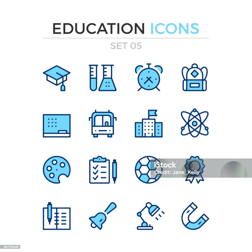 Bildung-Symbole. Vektor-Linie-Icons set. Premium-Qualität. Einfache dünne Line-Design. Schlaganfall, linearen Stil. Moderne Gliederungssymbole, Piktogramme - Lizenzfrei Sport Vektorgrafik