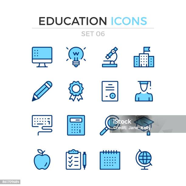 Icônes De Léducation Jeu Des Icônes Vectorielles En Ligne De Qualité Supérieure Conception Simple Ligne Mince Accident Vasculaire Cérébral Style Linéaire Symboles Du Plan Moderne Pictogrammes Vecteurs libres de droits et plus d'images vectorielles de Icône